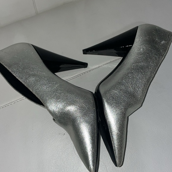 Rare silver leather Stella Luna v cut booties heels 38 - Picture 7 of 13